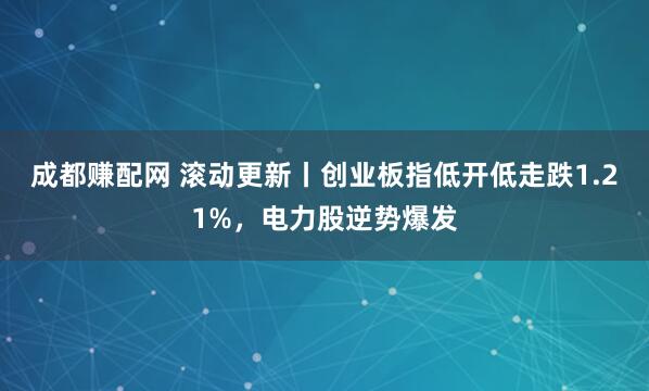 成都赚配网 滚动更新丨创业板指低开低走跌1.21%，电力股逆势爆发