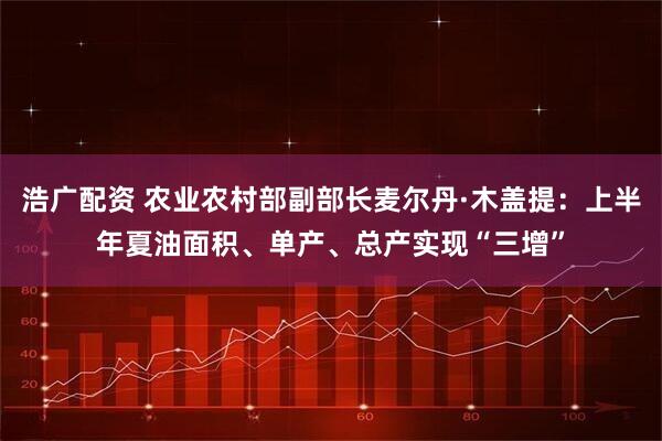 浩广配资 农业农村部副部长麦尔丹·木盖提：上半年夏油面积、单产、总产实现“三增”
