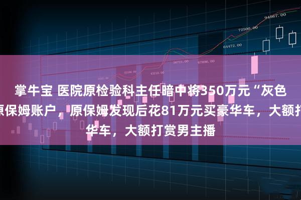 掌牛宝 医院原检验科主任暗中将350万元“灰色收入”存原保姆账户，原保姆发现后花81万元买豪华车，大额打赏男主播