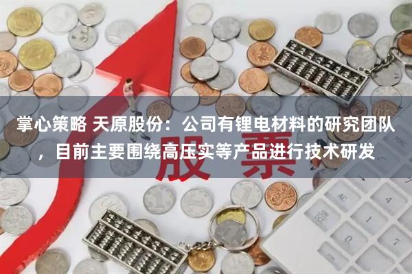 掌心策略 天原股份：公司有锂电材料的研究团队，目前主要围绕高压实等产品进行技术研发